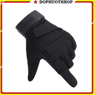 Găng Tay Xe Máy, Găng Tay Dài Ngón Black.Khawk Cao Cấp