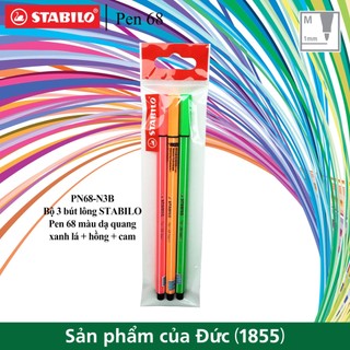 Bộ 3 bút lông màu stabilo pen68 1.0mm