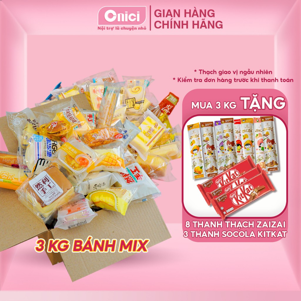 Thùng bánh mix Đài Loan 3kg nhiều vị 28-40 cái Bếp Của Mẹ ONICI