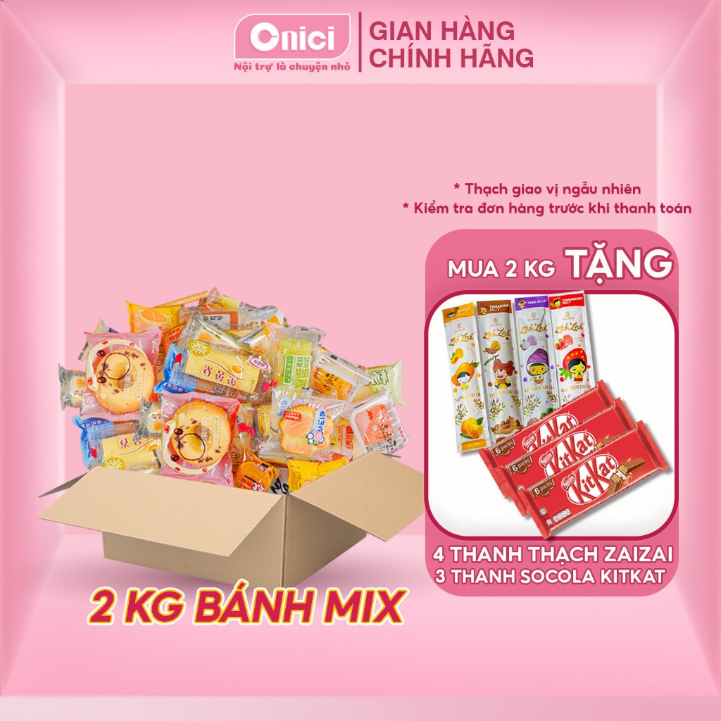 Thùng bánh mix Đài Loan 2kg nhiều vị 25-33 Bếp Của Mẹ ONICI