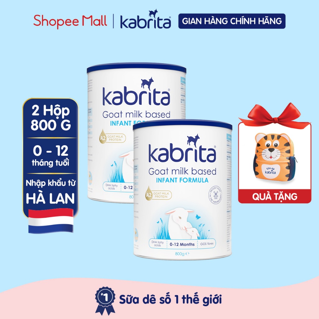  Combo 2 lon Sữa dê Kabrita số 1 cho trẻ- Lon 800g