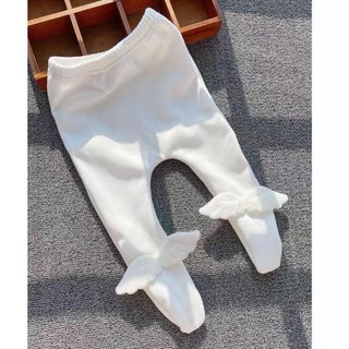 Quần bé gái, Quần Tất Sơ Sinh 0-12 Tháng, Thiết Kế Nơ, Có Đũng Mặc Bỉm Chất Liệu Nỉ Bông Rip Hàn