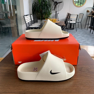 Dép đúc NK Calm Slide bánh mì đi trong nhà Nam Nữ ĐẾ SƠN 2 màu Bản Vân Nhám Mới Nhất 2023 xịn dập logo sơn màu