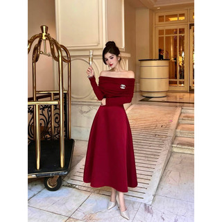 Đầm dự tiệc bẹt vai cao cấp Soli dress