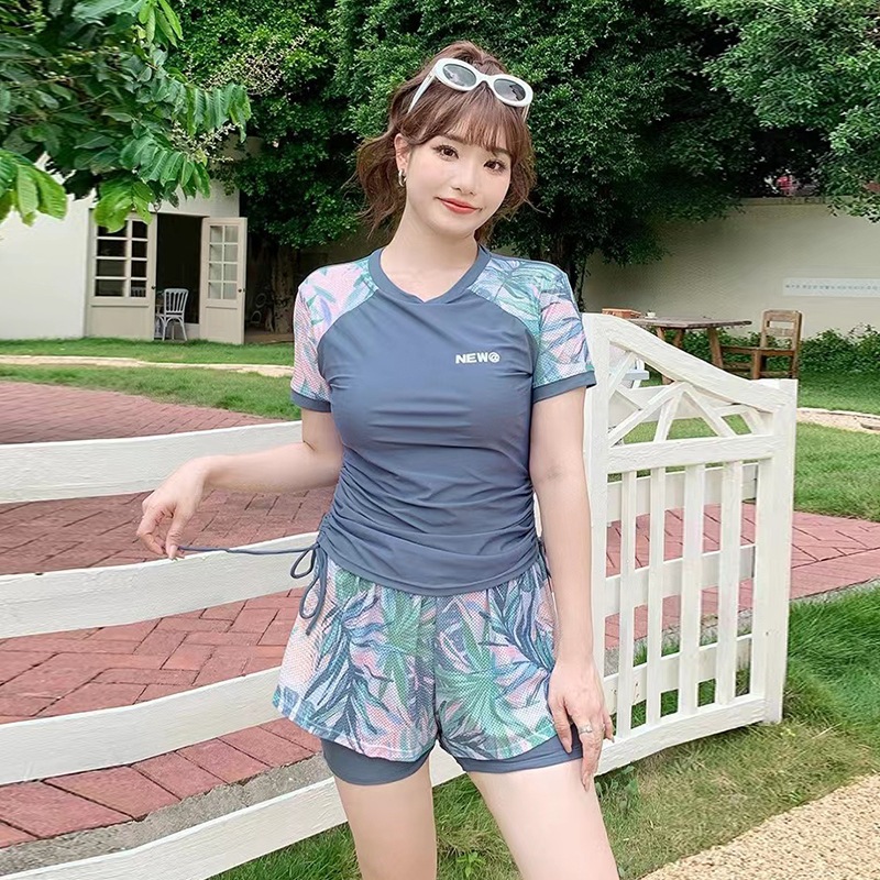Đồ bơi nữ big size kín đáo 2 mảnh đi biển có đệm ngực, quần 2 lớp vải mềm mại co giãn | BigBuy360 - bigbuy360.vn