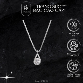 Dây chuyền bạc đính đá nữ 925, vòng cổ đính đá nữ bạc lấp lánh phong cách sang chảnh TienJewelry