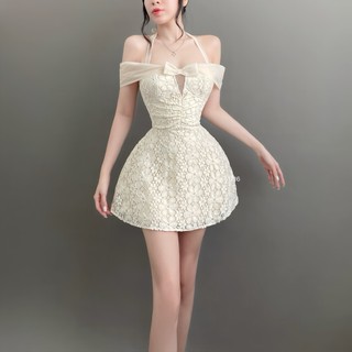 Đầm Bẹt Vai Ren Hoa Mai  Có Lót Trong  𝒁𝒂𝒈𝒓𝒆𝒃 𝑫𝒓𝒆𝒔𝒔  (Kèm Hình Trải Sàn)