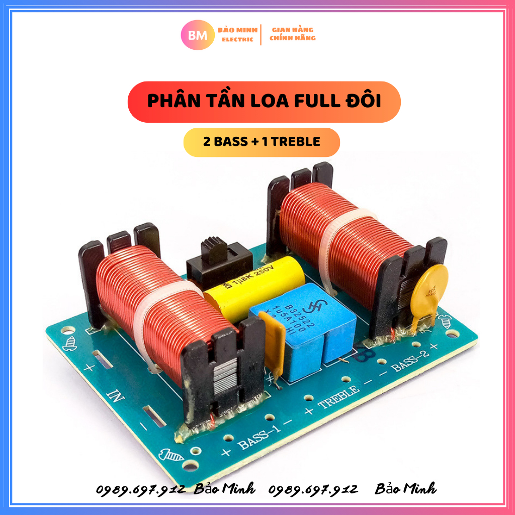 [Giá 1 mạch] Phân tần loa full đôi Weah-307 dùng cho 2 Bass 1 Treble | Mạch phân tần loa 3 đường tiếng