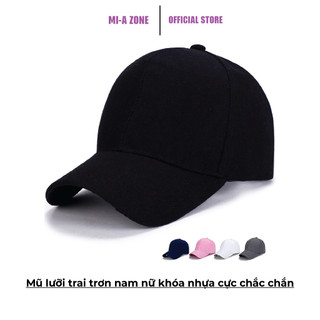 Mũ lưỡi trai trơn nam nữ khóa nhựa cực chắc chắn
