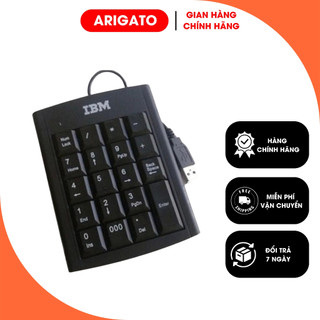 Bàn Phím Số rời cổng USB IBM Numberic có dây, phím số mini không dây giá rẻ dùng cho Laptop PC ARIGATO