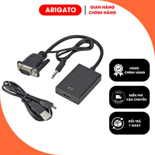  Cáp Chuyển Đổi VGA Sang HDMI Có Audio Giá Rẻ VGA TO HDMI Chính Hãng Có Âm Thanh ARIGATO 