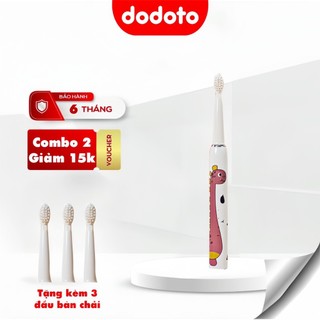 Bàn chải điện cho bé BR-CH1905ET khủng long sóng siêu âm tự động, lông chải mềm kháng khuẩn,dodoto