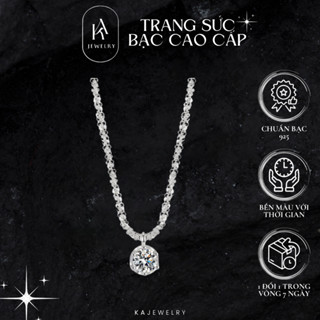 Dây chuyền bạc nữ xù đá trắng, vòng cổ bạc 925 sang trọng phong cách Hàn Quốc giản dị TienJewelry