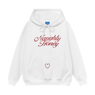 Áo HOODIE unisex Naughty Honey màu trắng- Hoodie Onism