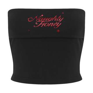 Áo ống croptop Naughty Honey màu đen- Tube Top Onism