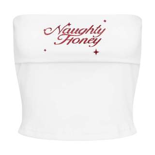 Áo ống croptop Naughty Honey màu trắng- Tube Top Onism
