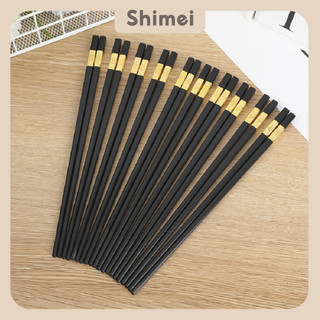 Combo 50 đôi đũa nhựa đen, đũa mạ vàng nhật cao cấp chống trơn chống mốc chịu nhiệt - bộ 10 đôi đũa
