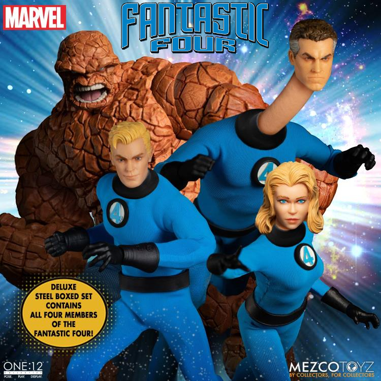 Mô hình Marvel Fantastic Four One:12 Collective Deluxe Steel Boxed Set Chính Hãng Mezco Toyz