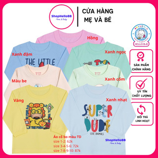 nhiều màu Bé trai/bé gái 6-29kg ÁO CỔ VIỀN BO TAY DÀI MÀU Hello B&B