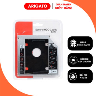Caddy Bay HDD SSD SATA Khay Gắn Ổ Cứng Thay Thế Ổ DVD Cho Laptop 9.5mm 12.7mm Giá Rẻ ARIGATO