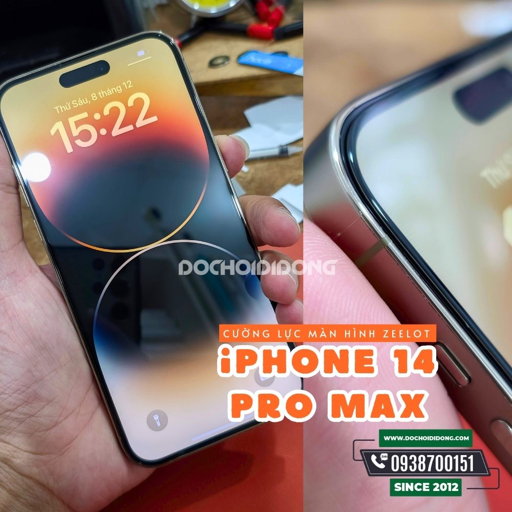 Miếng Dán Cường Lực Màn Hình Cho IPhone 14, 14 Max, 14 Pro, 14 Pro Max Zeelot Solidsleek 5X