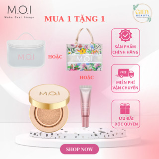 Phấn Nước M.O.I Premium Baby Skin Cushion Pearl Essence Silky Finish SPF50+ PA+++ Tone 10 - Da trắng sáng