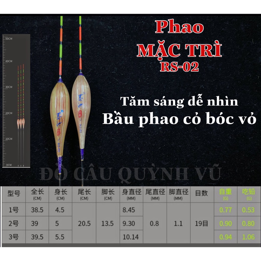 Phao cỏ chuyên diếc Mặc Trì ăn chì từ 0.55g, phao cỏ câu cá, câu đơn, câu đài