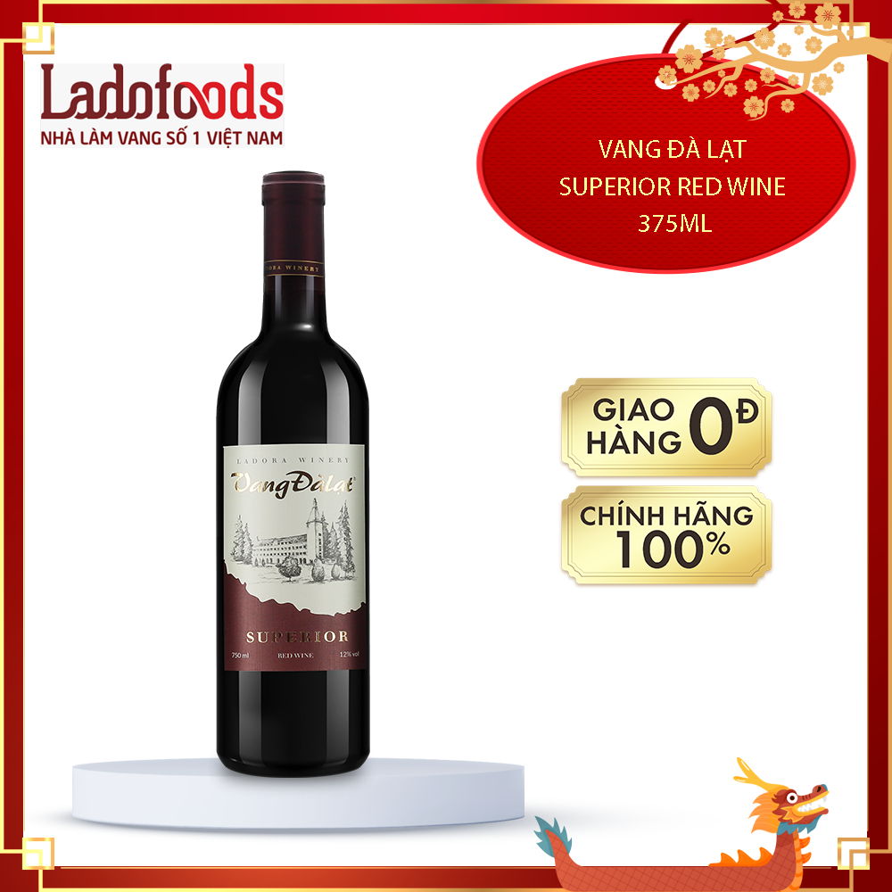 Rượu vang đỏ Đà Lạt Superior Red Wine 375 ml