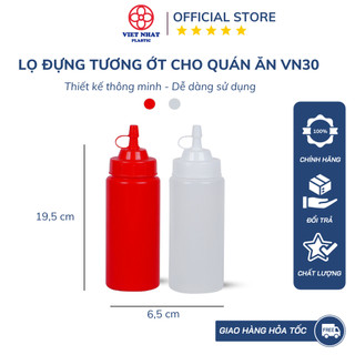 Lọ tương ớt VN30 Việt Nhật, lọ đựng nước sốt, tương cho quán ăn, nhà hàng tiện dụng Nhựa Việt Nhật Official Store