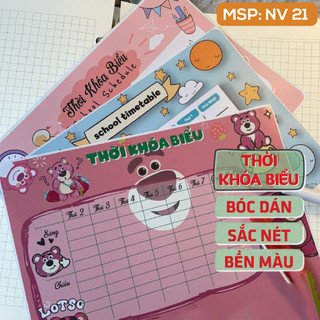 Tờ decal thời khóa biểu lột dán trang trí góc học tâp Skin dễ thương tiện lợi ghi chú thời gian biểu học tập