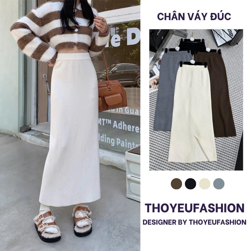  Chân Váy Len Lông Thỏ Đúc Xẻ Sau Chân Váy Len Dáng Dài Tết 2026-413 