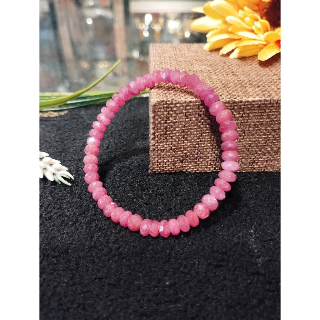 Vòng tay ruby (hồng bảo hạt vát) S878-S5-10350