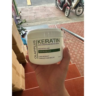 Kem ủ tóc Keratin Olapplus 500g hấp phục hồi tóc hư tổn