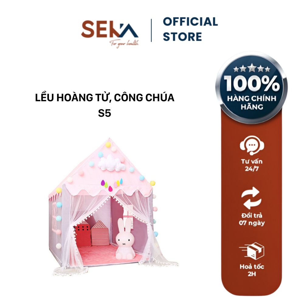 Lều Cho Bé S5 - Lều Tự Bung, Chất Cotton Siêu Bền