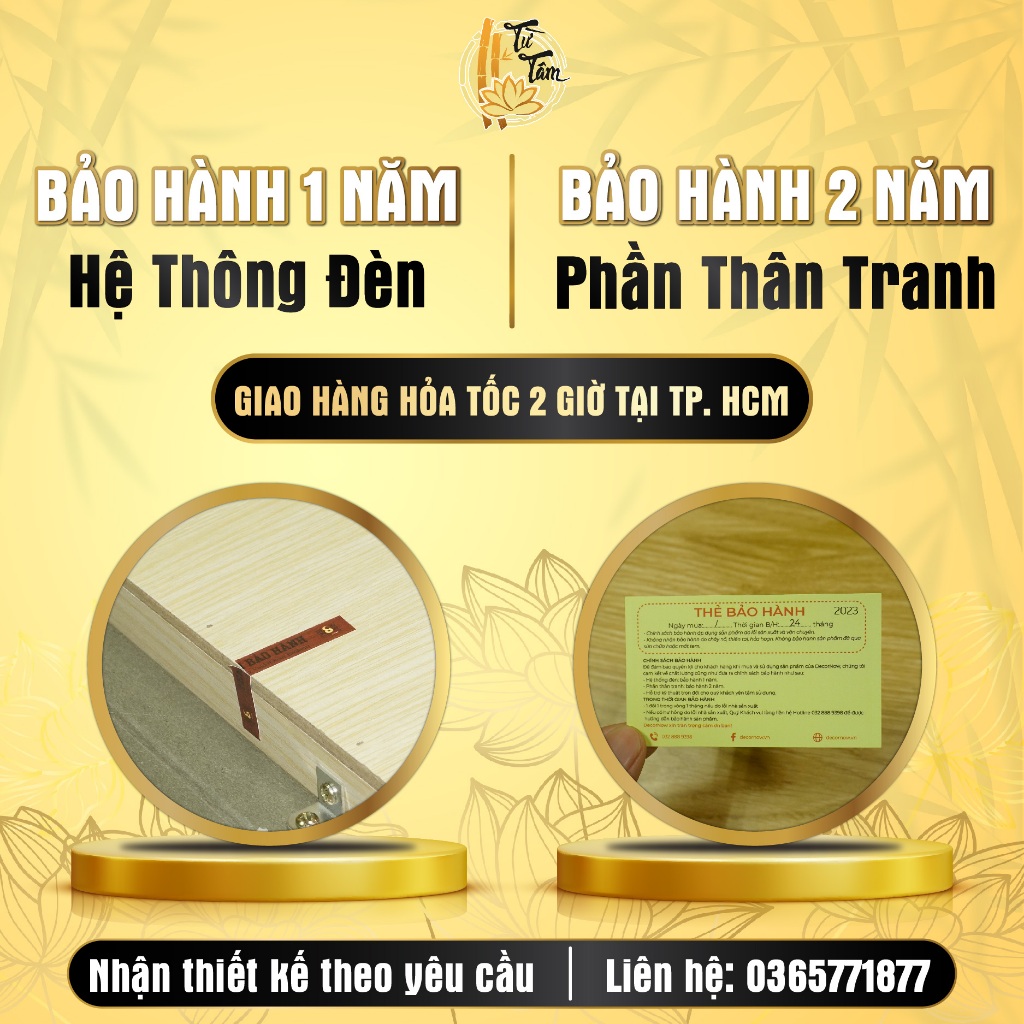 Bài Vị Bàn Thờ Thần Tài Thổ Địa TỪ TÂM Có Đèn, Trang Trí Bàn Thờ Thần Tài Thổ Địa, phòng thờ TC356