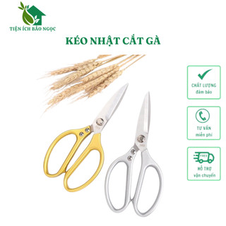Kéo cắt thịt gà hàng nhật size lớn 23cm lưỡi dao sắc mũi nhọn làm thép không gỉ, kéo cắt gà inox 304
