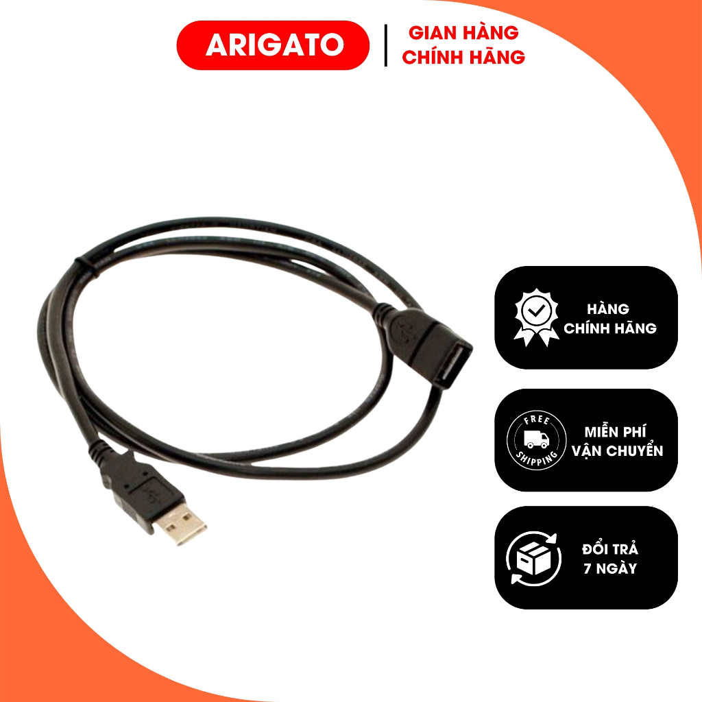 Dây USB Nối Dài 1.5M 3M 5M Đen Chống Nhiều Cao Cấp ARIGATO