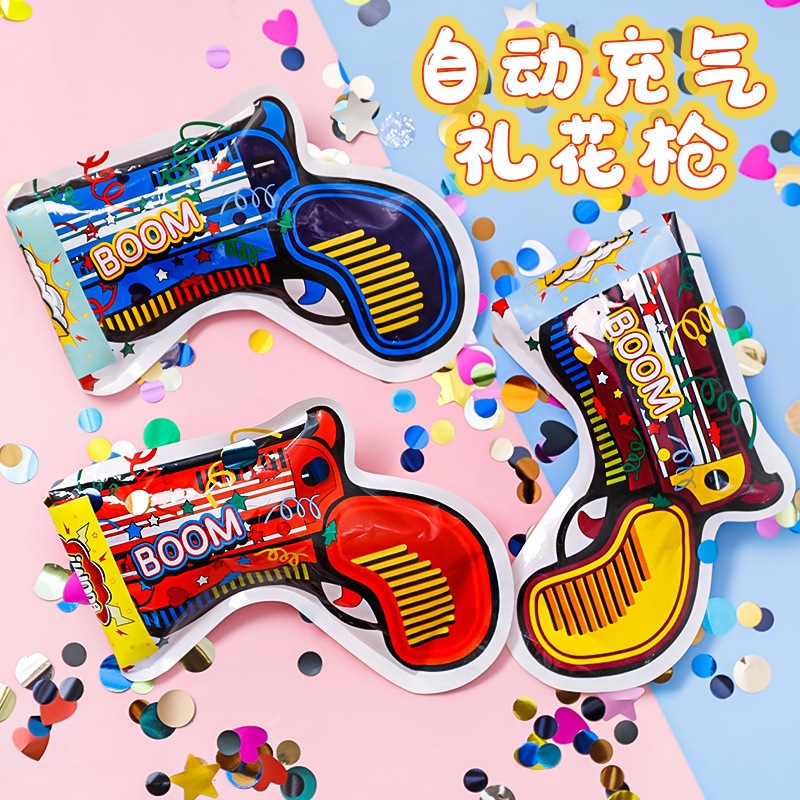 Đồ Chơi TẾT Phụt Kim Tuyến Confetti , Confeti Vui Tiệc Sinh Nhật, Súng Đồ Chơi Bơm Hơi Tự Động Dùng Làm Quà Tặng Cho Bé