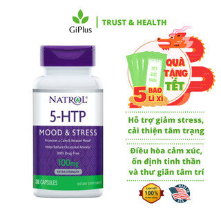 Viên uống hỗ trợ giảm căng thẳng, mệt mỏi, cải thiện tâm trạng natrol 5-htp mood & stress 100mg