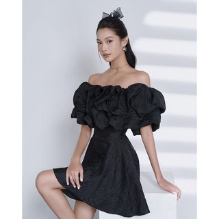 Đầm/ Váy Cụp Ngực Bèo Đen 𝐃𝐗 𝐃𝐄𝐗𝐔𝐒_V70002D