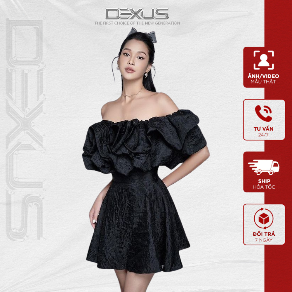 [UP TO 50%] Đầm/ Váy Cụp Ngực Bèo Đen 𝐃𝐗 𝐃𝐄𝐗𝐔𝐒_V70002D