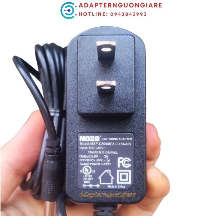 Sạc nguồn 5v 3a chân to 5.5mm * 2.5mm cho máy hút ẩm, máy chấm công xịn
