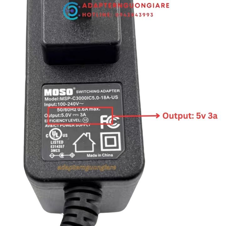 Sạc nguồn 5v 3a chân to 5.5mm * 2.5mm cho máy hút ẩm, máy chấm công xịn