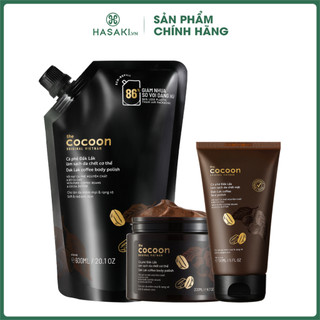 Combo cocoon tẩy da chết toàn thân 600ml + 200ml & tẩy da chết mặt 150ml hasaki sản phẩm chính hãng