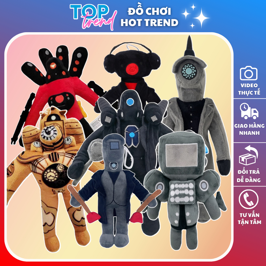 Đồ chơi mô hình Gấu bông Skibid Toilet Cameraman TV Man Titan Speaker Man Ngộ Nghĩnh - Top Trend