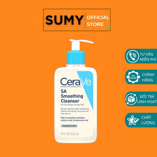  Sữa rửa mặt làm sạch & tẩy tế bào chết dịu nhẹ CeraVe SA Smoothing Cleanser 236ml - SUMY 