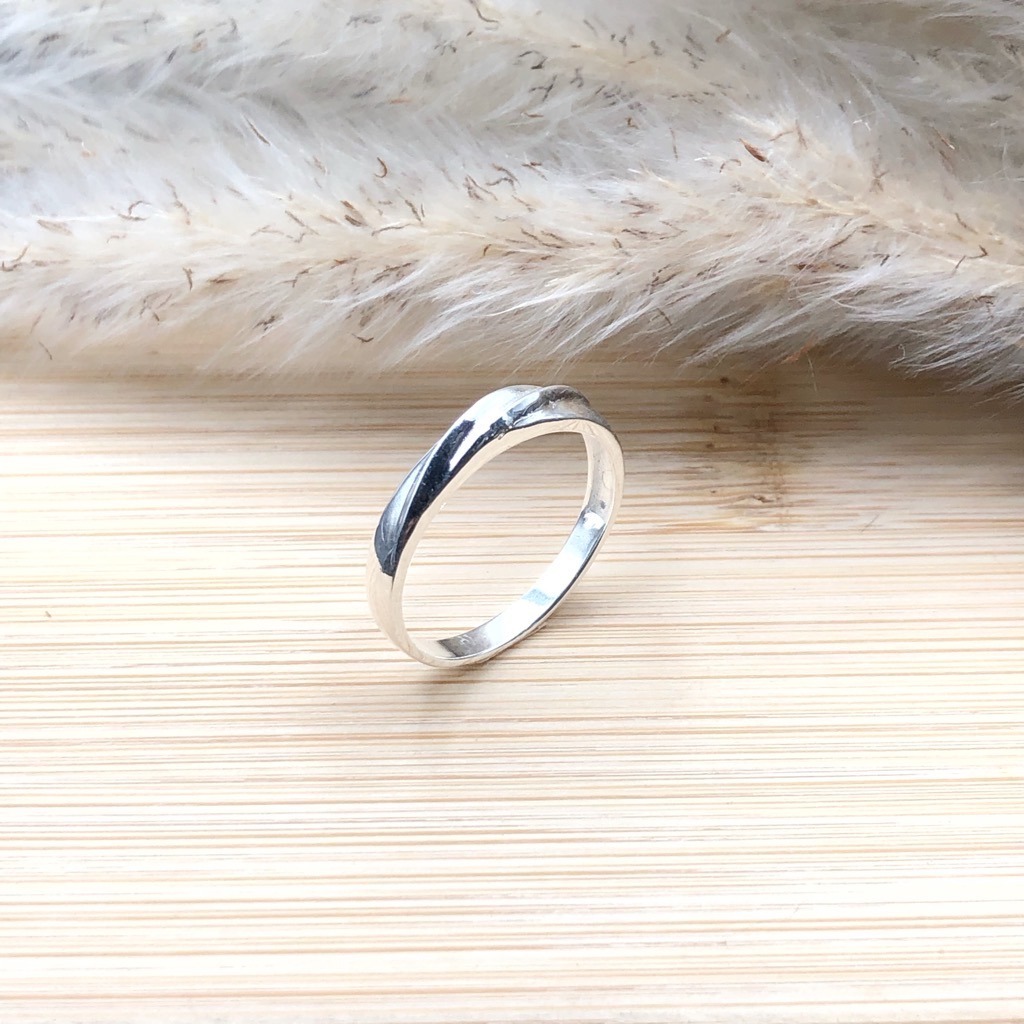 Nhẫn Nam Bạc Ta đơn giản nam tính kiểu trơn không đính đá Bạc Hiểu Minh NA436