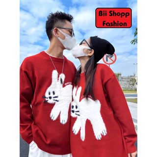  Áo Sweater Noel Đôi Mèo , Áo Cổ Tròn cho các cặp đôi mùa noel From Rộng Phong Cách.