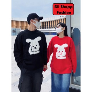  Áo Sweater Noel Đôi mặt gấu , Áo Cổ Tròn cho các cặp đôi mùa noel From Rộng Phong Cách.