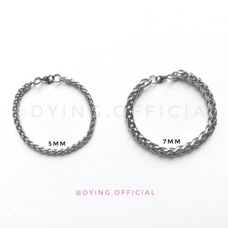 Vòng tay xích xoắn 5mm/7mm - thép titan không rỉ